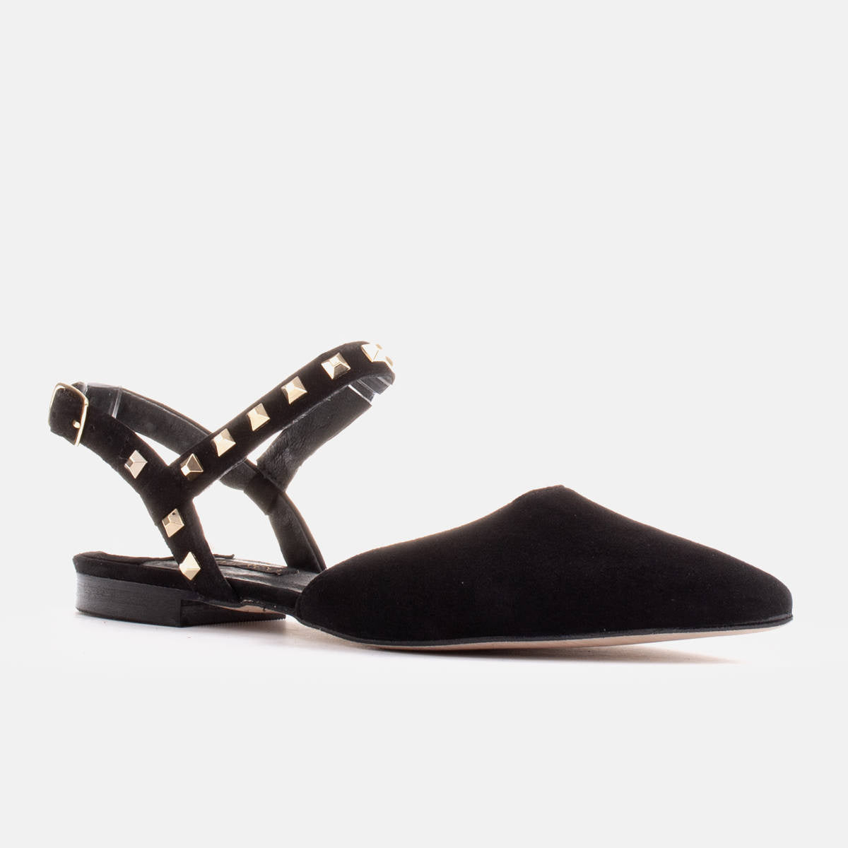 Czarne sandały z ćwiekami - zdjęcie 2