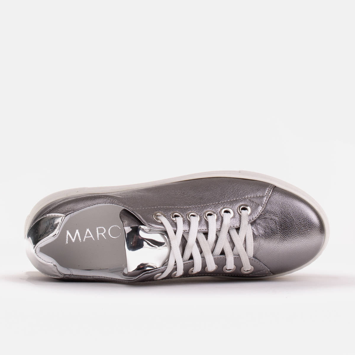 Damskie sneakersy z naturalnej skóry na grubej podeszwie - zdjęcie 6