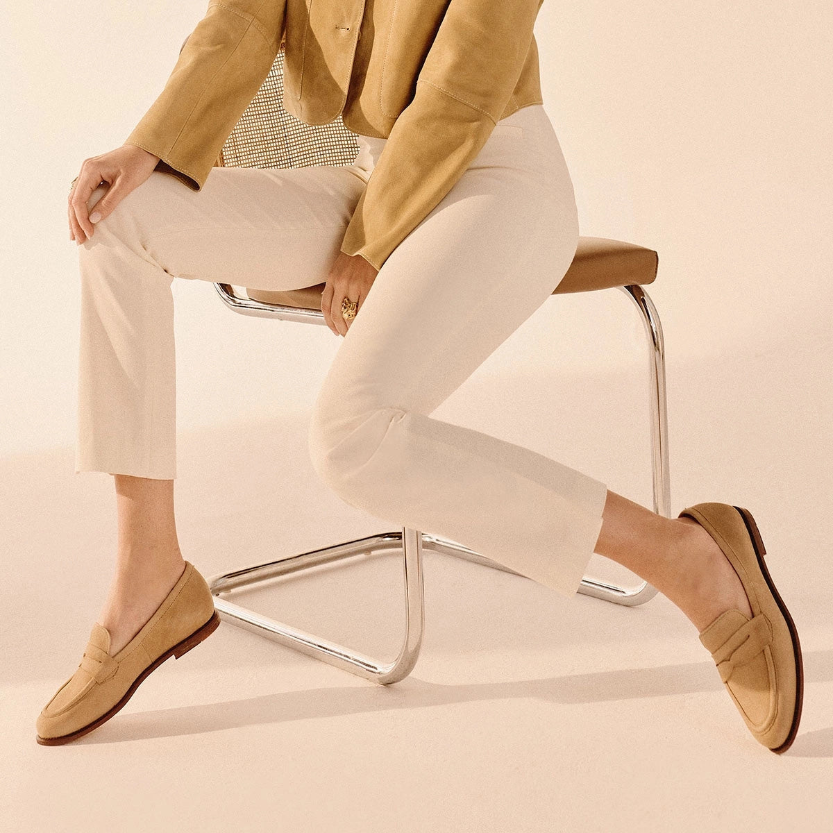 Loafersy Lorenzo Beige - zdjęcie 4