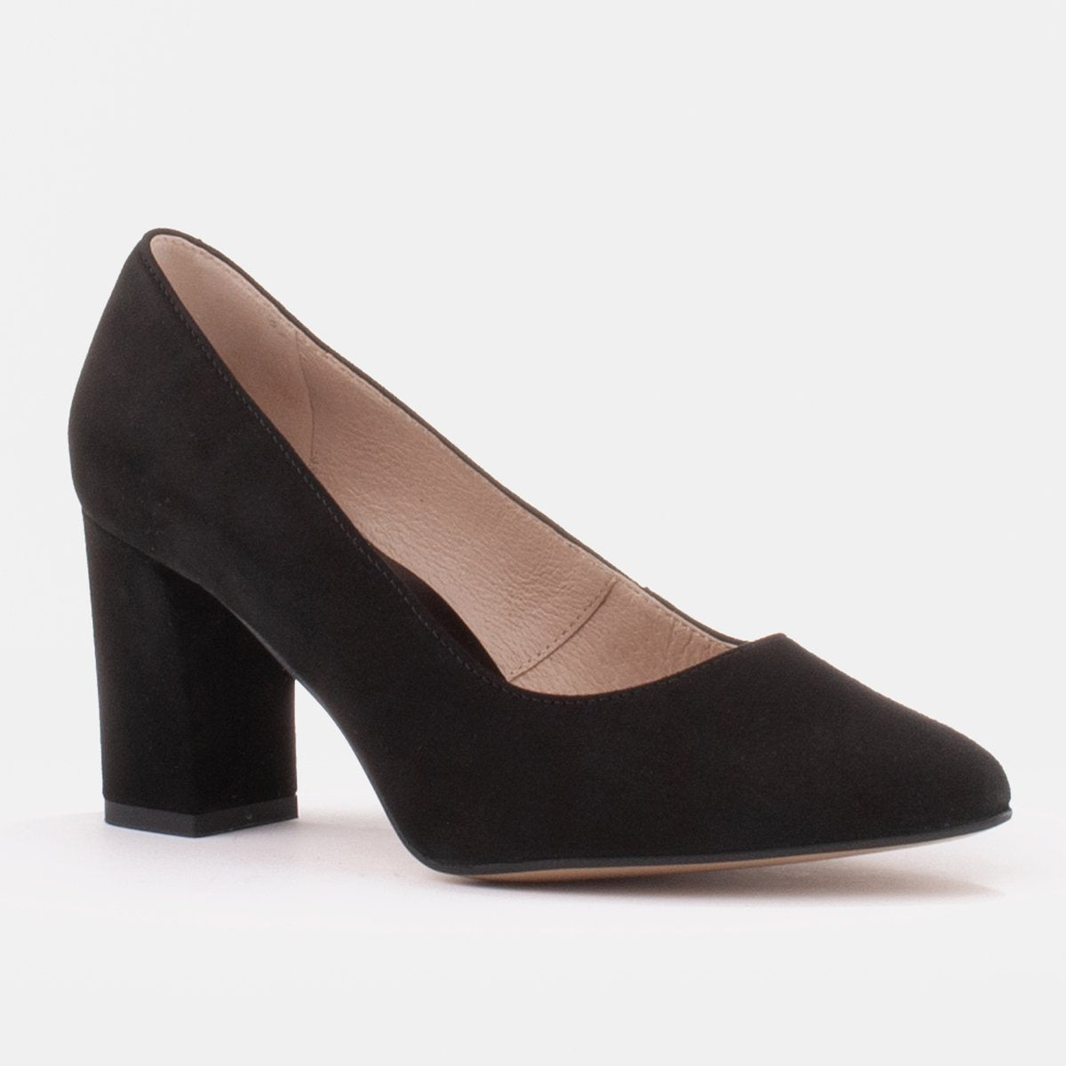 Czarne czółenka 1066P z obcasem - zdjęcie 2