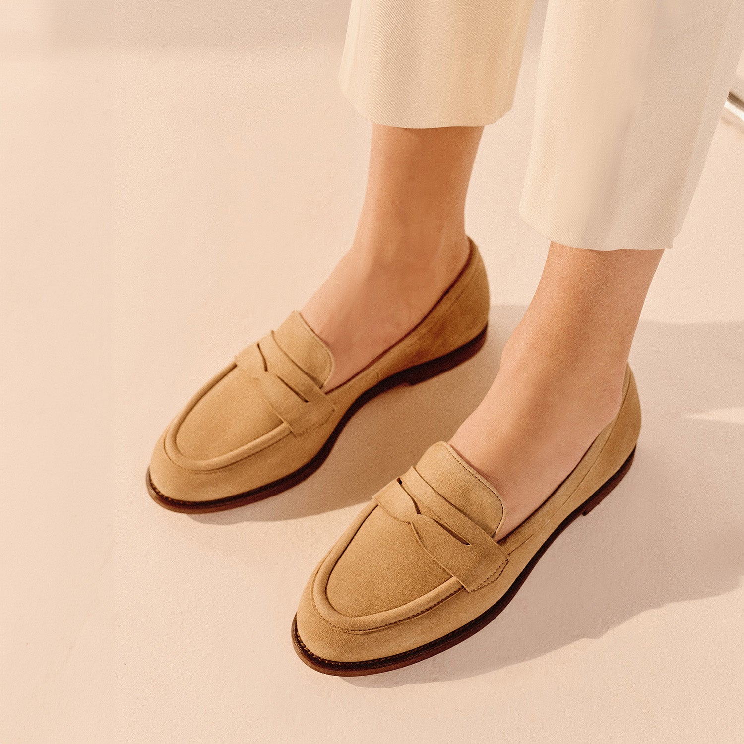 Loafersy Lorenzo Beige - zdjęcie 3