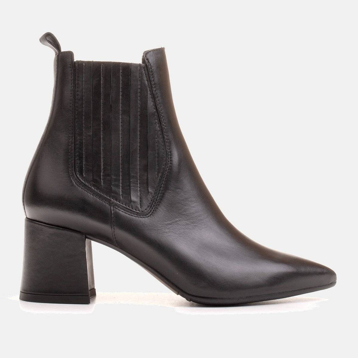 Ocieplane eleganckie botki z elastyczną gumą w cholewce - zdjęcie 1