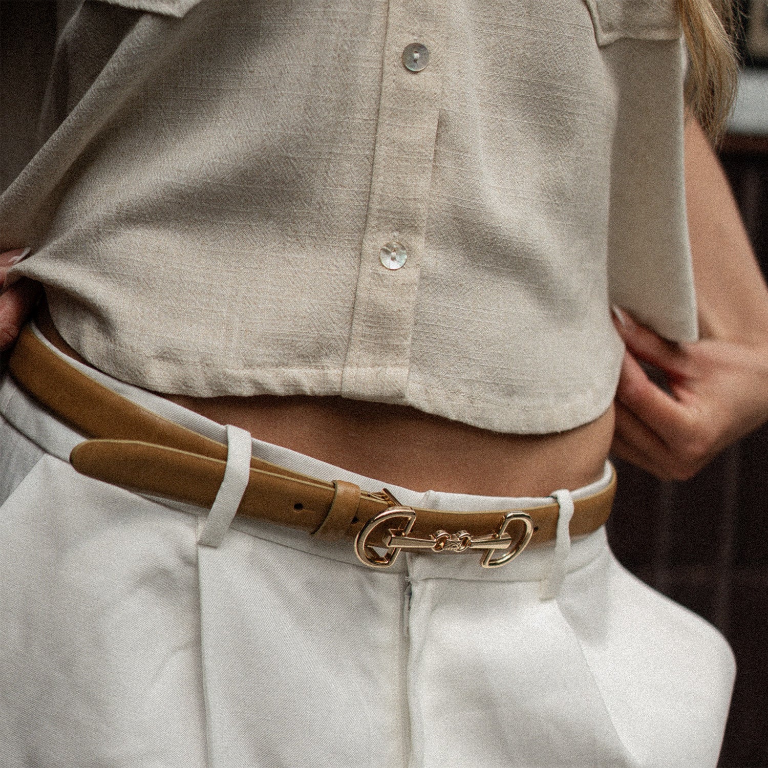 Pasek ze złotą sprzączką Marco x Suzy - zdjęcie 2