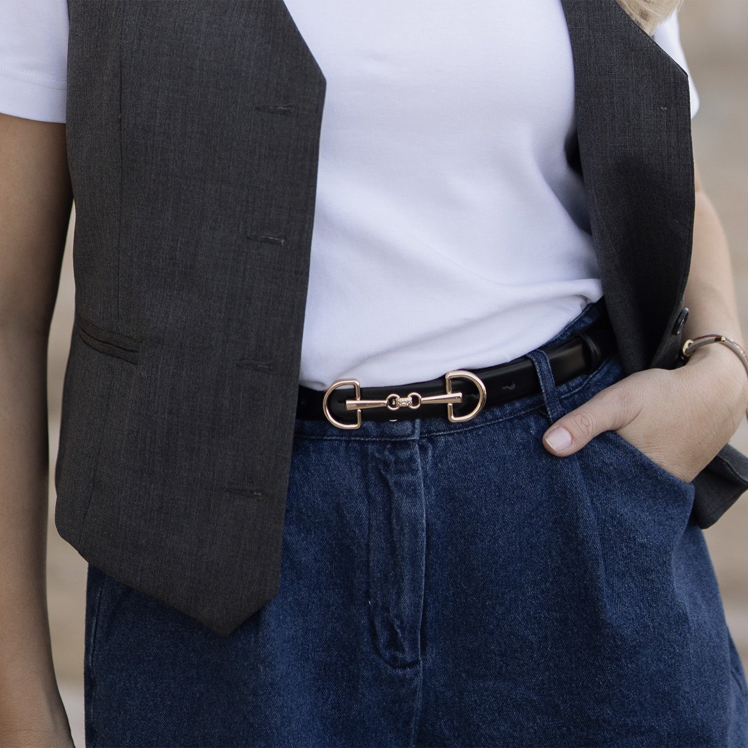 Pasek ze złotą sprzączką Marco x Suzy - zdjęcie 2