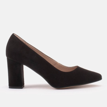Black pumps 1066P heel made with leather