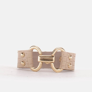 Bracelet made of beige embossed leather
