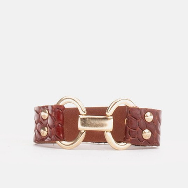 Bracelet made of brown embossed leather