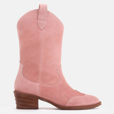 Pink suede boots